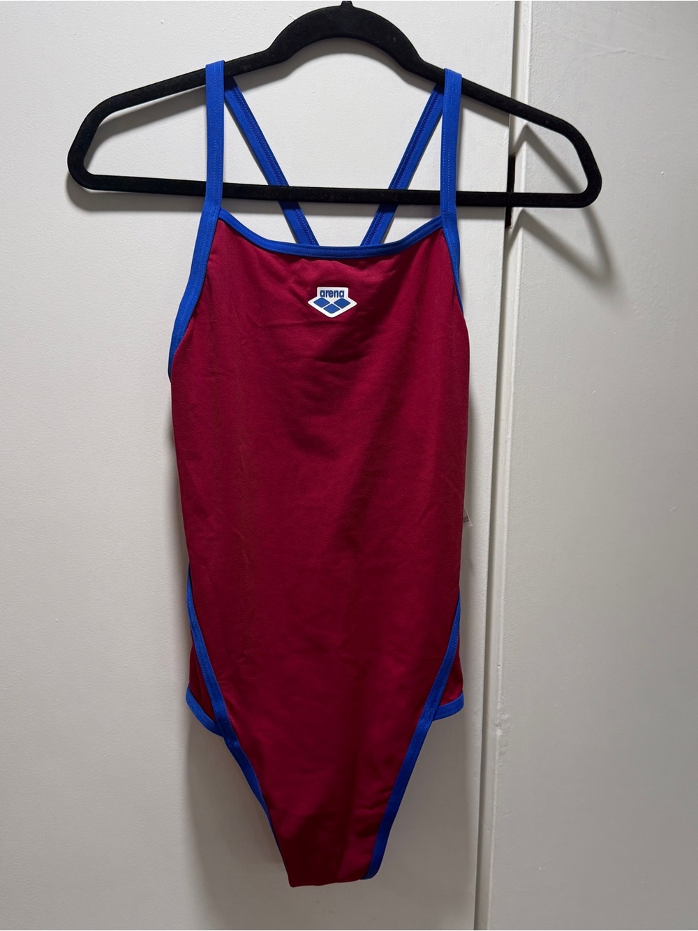 Arena Red One-Piece Swimsuit with Subtle Logo